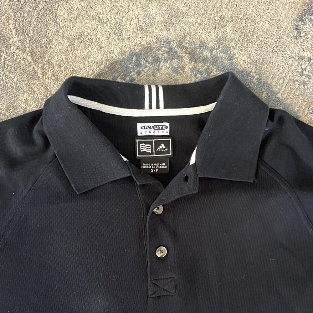 adidas Black Long Sleeve Polo Shirt - Picture 3 of 5